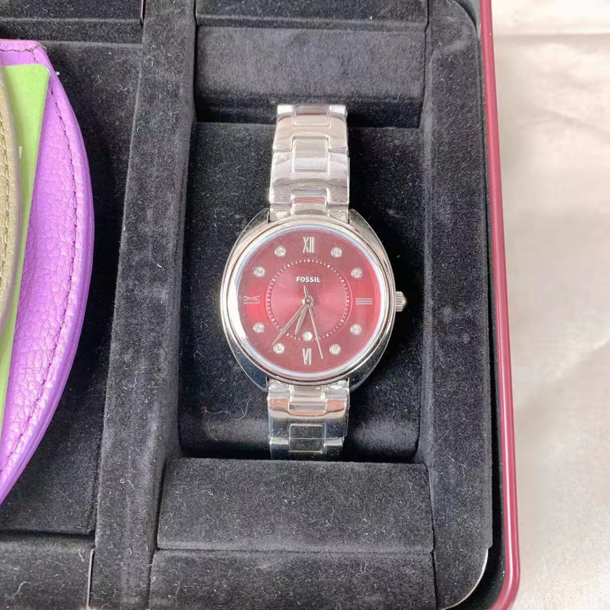 Fossil ES5179SET Gabby Three-Hand Date Stainless Steel Watch and Card Case Box Set Fossil ES5179SET Gabby Three-Hand Date Stainless Steel Watch and Card Case Box Set